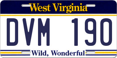 WV license plate DVM190