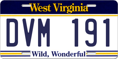 WV license plate DVM191