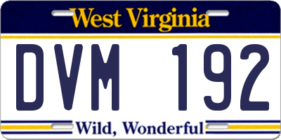 WV license plate DVM192