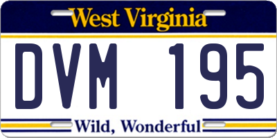 WV license plate DVM195