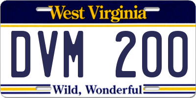 WV license plate DVM200