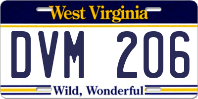 WV license plate DVM206
