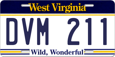 WV license plate DVM211