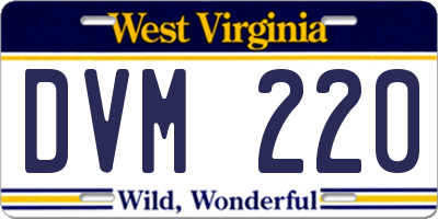 WV license plate DVM220
