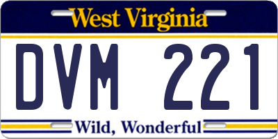 WV license plate DVM221