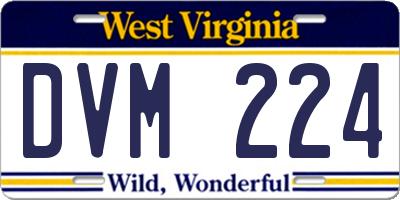 WV license plate DVM224