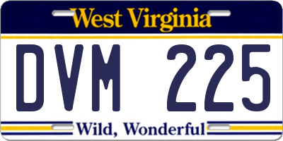 WV license plate DVM225