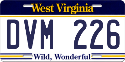 WV license plate DVM226