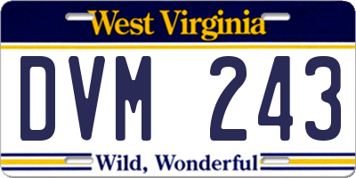 WV license plate DVM243