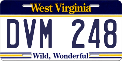 WV license plate DVM248