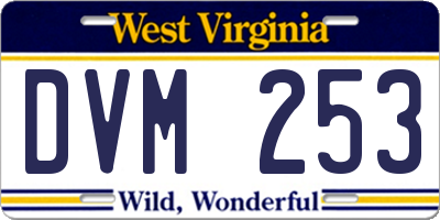 WV license plate DVM253