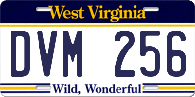 WV license plate DVM256