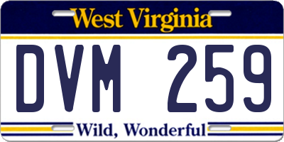 WV license plate DVM259