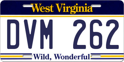 WV license plate DVM262