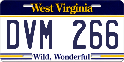 WV license plate DVM266