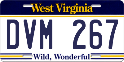 WV license plate DVM267