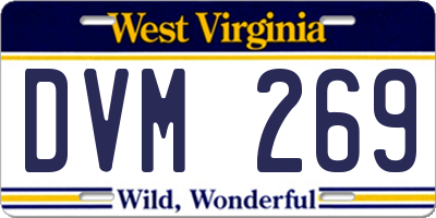 WV license plate DVM269