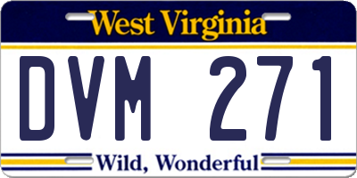 WV license plate DVM271