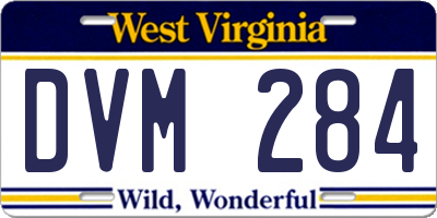 WV license plate DVM284