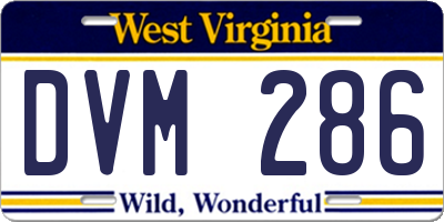 WV license plate DVM286