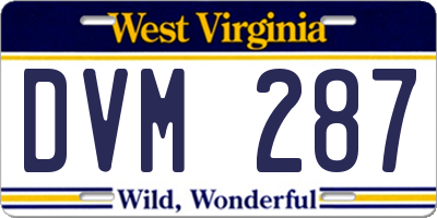 WV license plate DVM287