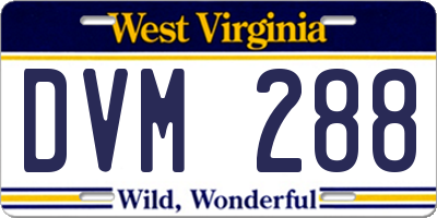 WV license plate DVM288