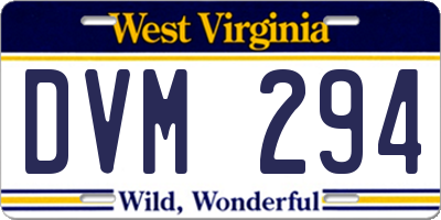 WV license plate DVM294