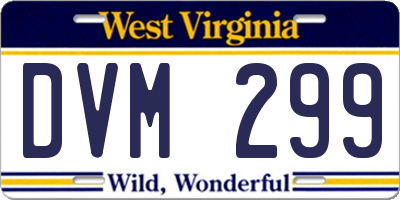 WV license plate DVM299