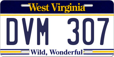 WV license plate DVM307