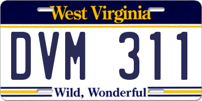 WV license plate DVM311