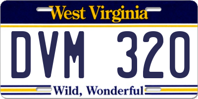 WV license plate DVM320