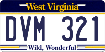 WV license plate DVM321