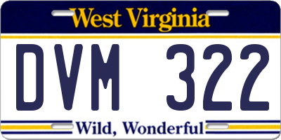 WV license plate DVM322