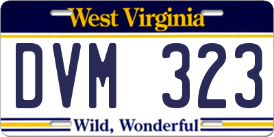 WV license plate DVM323