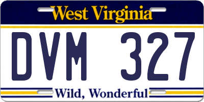 WV license plate DVM327