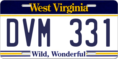 WV license plate DVM331