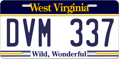 WV license plate DVM337