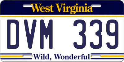 WV license plate DVM339