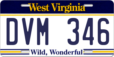 WV license plate DVM346
