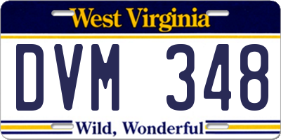 WV license plate DVM348