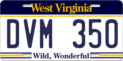 WV license plate DVM350
