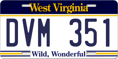 WV license plate DVM351