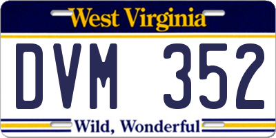 WV license plate DVM352