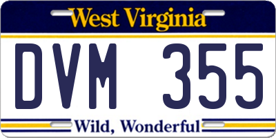 WV license plate DVM355