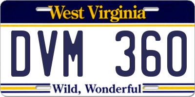 WV license plate DVM360