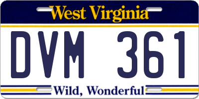 WV license plate DVM361