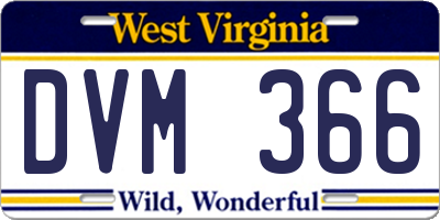 WV license plate DVM366