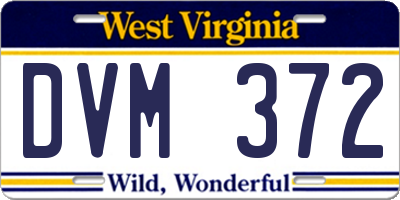 WV license plate DVM372
