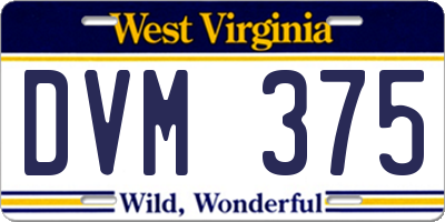WV license plate DVM375