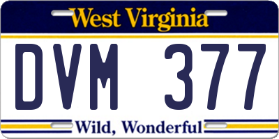 WV license plate DVM377